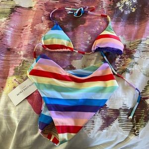 NWT Rainbow bikini set